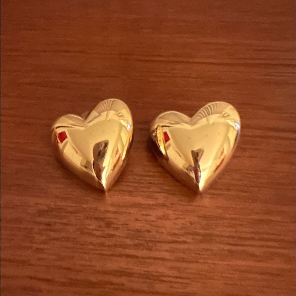 House of Harlow 1960 Large Gold Tone Bubble Balloon Heart Earrings
